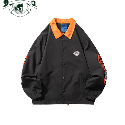 HLCOMAN净化眼球自制复古撞色翻领工装夹克潮牌休闲棒球服宽松长袖外套男夹克