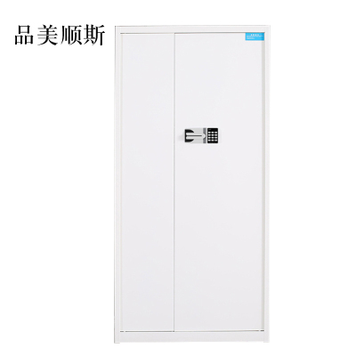 品美顺斯保险柜铁皮资料柜矮柜办公室储物柜通门白色国宝锁900*420*1850