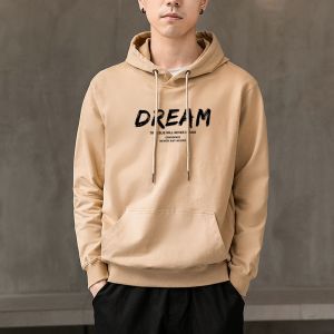 棉帽衫男春秋季不加绒 冬季加绒卫衣男连帽青少年套头衫