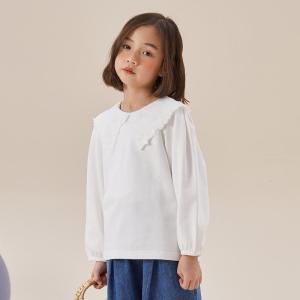 [1件5折价:90]moomoo童装女童卫衣春秋新款甜美灯笼袖舒适时尚绣花翻领大童