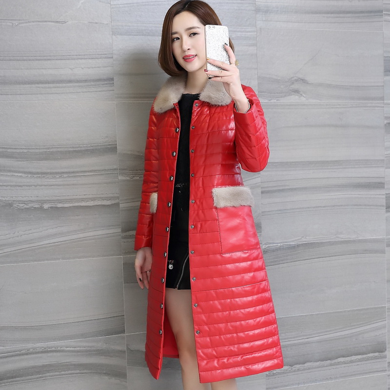 【限时大促】Cylum旗下海宁真皮皮衣羽绒服女中长款风衣冬绵羊皮草外套皮大衣