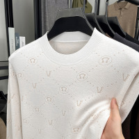 秋季新款含羊毛保暖加厚针织衫中青年休闲打底上衣