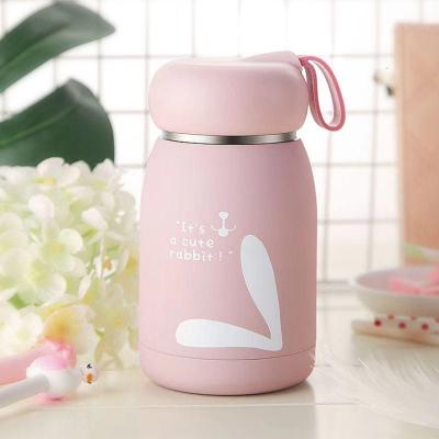 迷你保温杯女便携学生少女儿童小巧可爱水杯网红简约韩版超萌杯子三维工匠（魔法兔）时尚粉