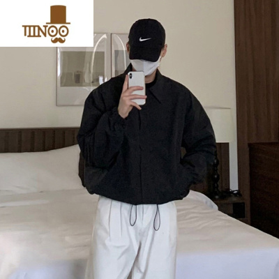 YANXU韩版短款风衣ins小众设计潮流夹克男士新款洋气简约外套春季