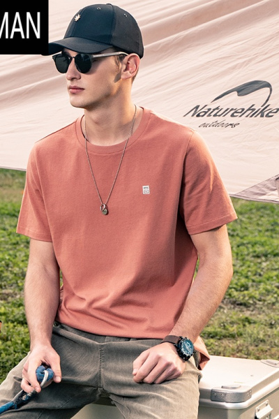 HLCOMAN 新疆长绒棉 夏季短袖T恤男休闲夏装多彩半袖简约体恤