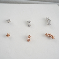韩国进口耳钉小巧迷你花朵耳骨钉百搭螺丝拧堵睡觉不用摘送女朋友老婆情人节七夕生日礼物