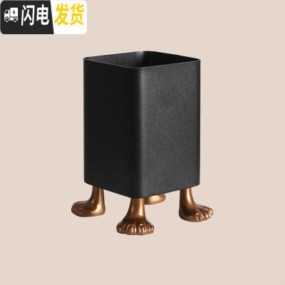 三维工匠[空之喵喵]北欧个性创意猫爪简约铁艺笔筒ins创意时尚可爱办公室 方形*刷筒*黑色
