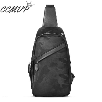 CCMVP品牌自营质量保证-CCMVP男士胸包休闲斜挎包帆布单肩包韩版潮尼龙男包迷彩黑默认颜色