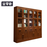 宜掌柜木质书柜 五门 台