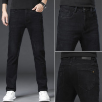 广州男装宽松小直筒牛仔裤男春春季常规柔软透气长裤百搭弹力男裤
