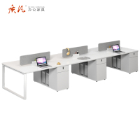 现代简约职员桌面对面六人位 3600*1200*750mm/张