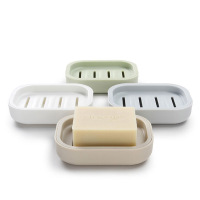 正反双用 简约素色PP皂盒 带盖手工皂盒 沥水香皂盒 纯色肥皂盒