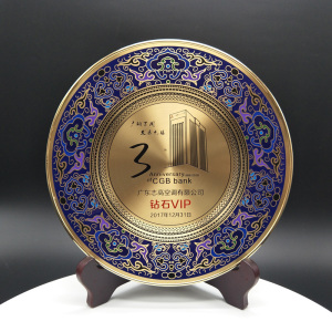 定制清华北京浙江大学复旦大学纪念品景泰蓝纯铜圆盘摆件