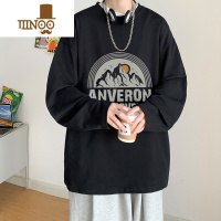 YANXU欧美ulzzang长袖T恤男山系风潮牌体恤衫高中生大码宽松上衣