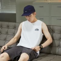 [1折价26.9元叠加优惠券]唐狮夏季新款背心男学生字母印花坎肩无袖纯棉圆领T恤上衣潮