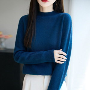 秋冬季安迪绒半高领一线成衣打底衫女毛衣宽松内搭针织衫