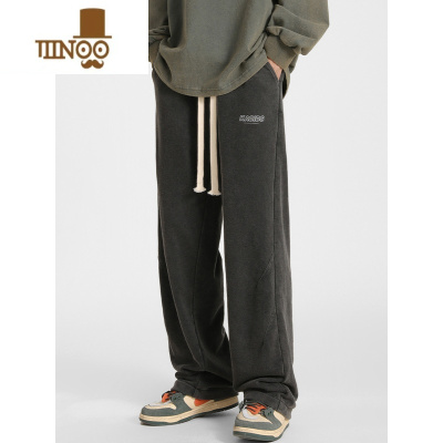 YANXU裤子男款运动直筒宽松卫裤秋季高街美式潮牌男生休闲长裤