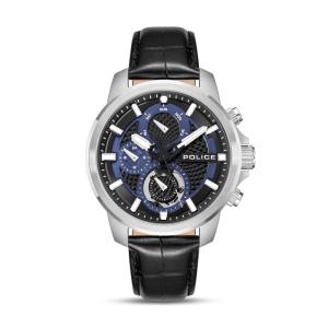 POLICE 石英表男装简约商务防水耐刮黑盘夜光商务休闲手表 Black