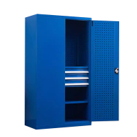 东升顺重型工具柜加厚物件工具储物柜工厂铁皮柜汽修厂零件收纳柜蓝色三层三抽带挂板