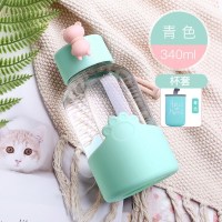 家柏饰(CORATED)茶杯韩版便携玻璃杯女学生少女水杯简约清新超萌杯子