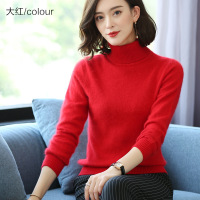 秋冬新款貂绒衫女高领套头短款加厚毛衣宽松纯色针织打底衫外套