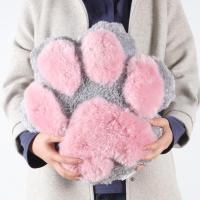 美帮汇猫爪造型羊毛抱枕 卧室床上风靠枕萌萌少女心猫形靠垫