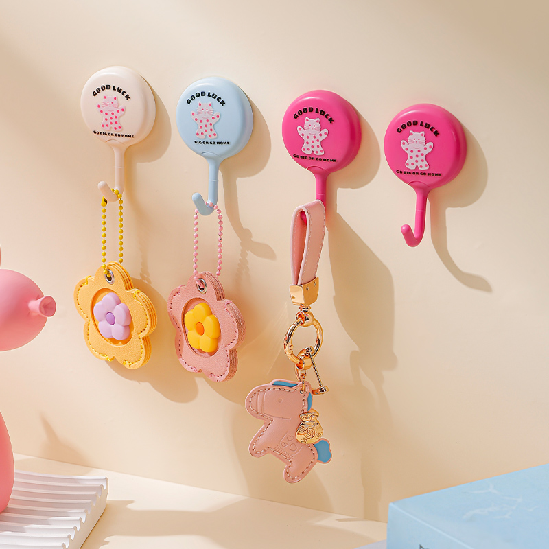 多巴胺萌趣小熊强力粘胶挂钩免打孔无痕墙壁门后粘钩钥匙包包挂钩