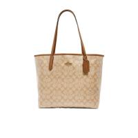 COACH大号徽标手提包女33X16X29CM内部拉链口袋