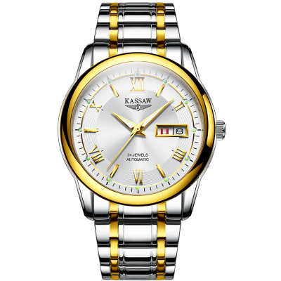 卡梭(kassaw)手表男自动机械表防水简约时尚潮流新款商务日历时装男表