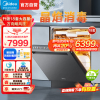 美的(Midea)晶焰GX1000S Max尊享版嵌入式洗碗机升级18套智能投放变频五臂飓风洗晶焰3.0速干四星消毒