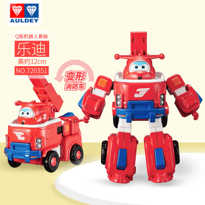 奥迪双钻超级飞侠玩具Q版变形机器人套装全套小爱多多包警长乐迪Q版机器人套装--乐迪720351
