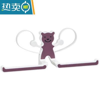 敬平衣架收纳器多功能免打孔卫生间家用阳台壁挂晾衣夹子整理收纳架 紫色2个 1个