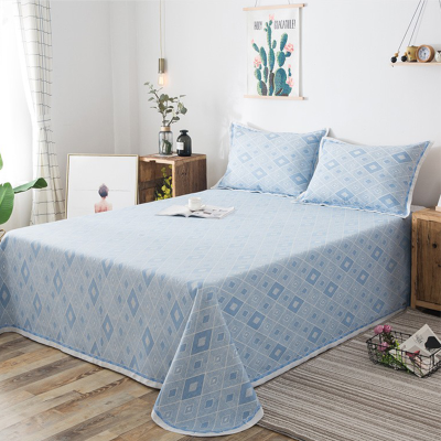 加合苎麻凉席三件套夏季空调席单双人席可折叠1.8米床单微度空间（蓝）蓝色1.8m床