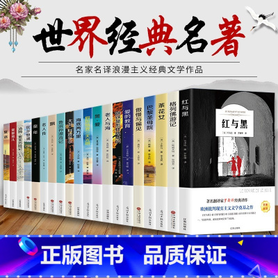 全20册 世界经典名著 [正版] 世界经典名著 20册 爱的教育老人与海钢铁是怎样炼成的简爱海底两万里 高尔基的童年 外