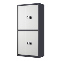 豪利特指纹电子保密柜钢制密码文件柜档案柜矮柜资料柜办公柜通双节灰白色:国保指纹锁