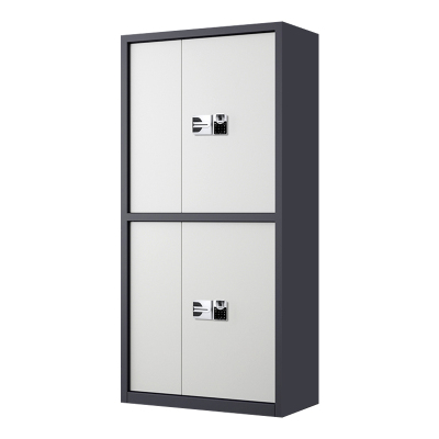 豪利特指纹电子保密柜钢制密码文件柜档案柜矮柜资料柜办公柜通双节灰白色:国保指纹锁