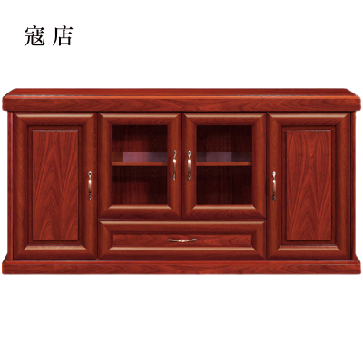 寇店胡桃色餐边柜简约茶水柜四门1600*400*800[工厂现做 7天内发货]