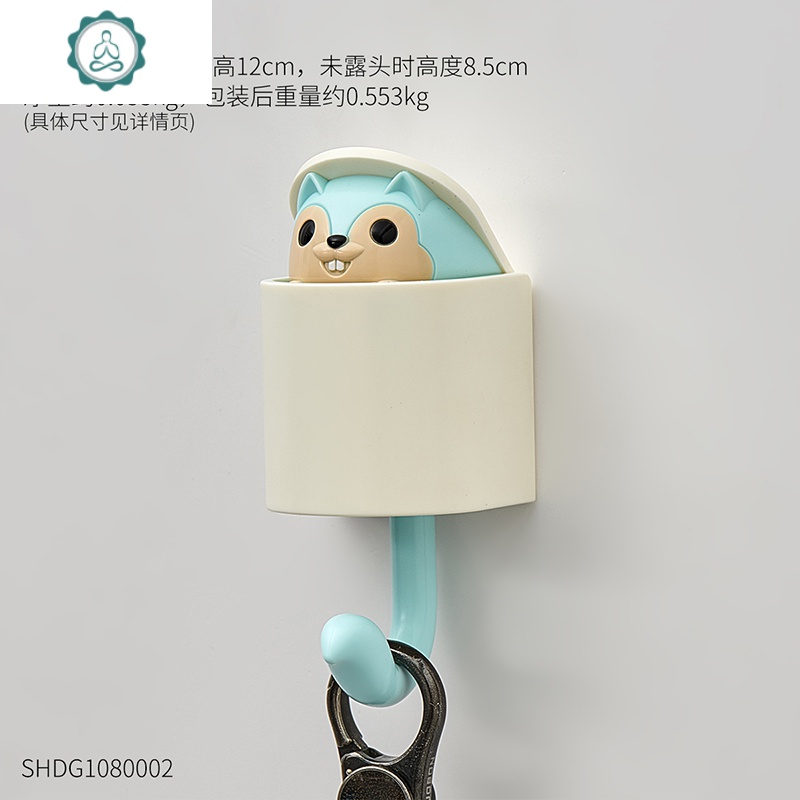 进挂衣钩入户口装饰可爱墙壁粘钩免打孔 封后 老虎挂钩-橙色装饰挂钩