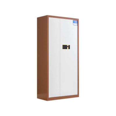 风雷动保密柜财务档案柜文件柜办公室资料储物柜保险柜电子密码国保锁通体咖框白门-指纹密码锁