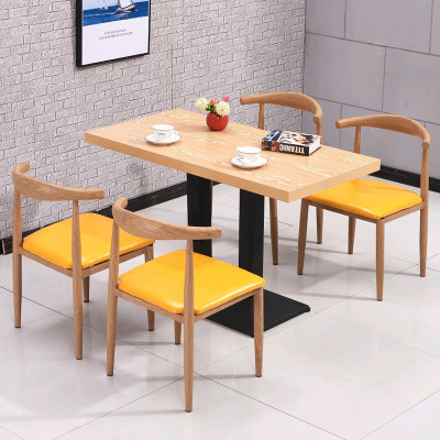 鑫环境 食堂快餐桌椅组合牛角椅小吃奶茶甜品汉堡店咖啡厅饮饭店西餐厅牛角椅