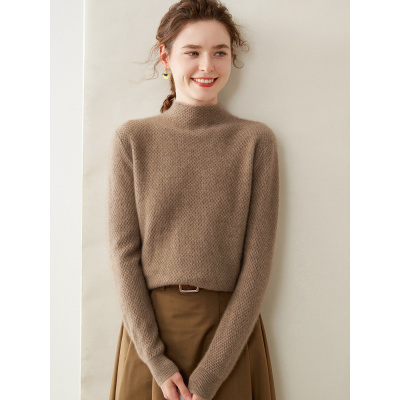 秋冬新款半高领羊绒衫女山羊绒毛衣宽松高档冬舒适保暖打底针织衫