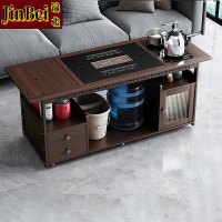 锦北 移动茶台家用竹木小茶桌烧水壶一体简约现代功夫茶几120长乌金石全自动电器