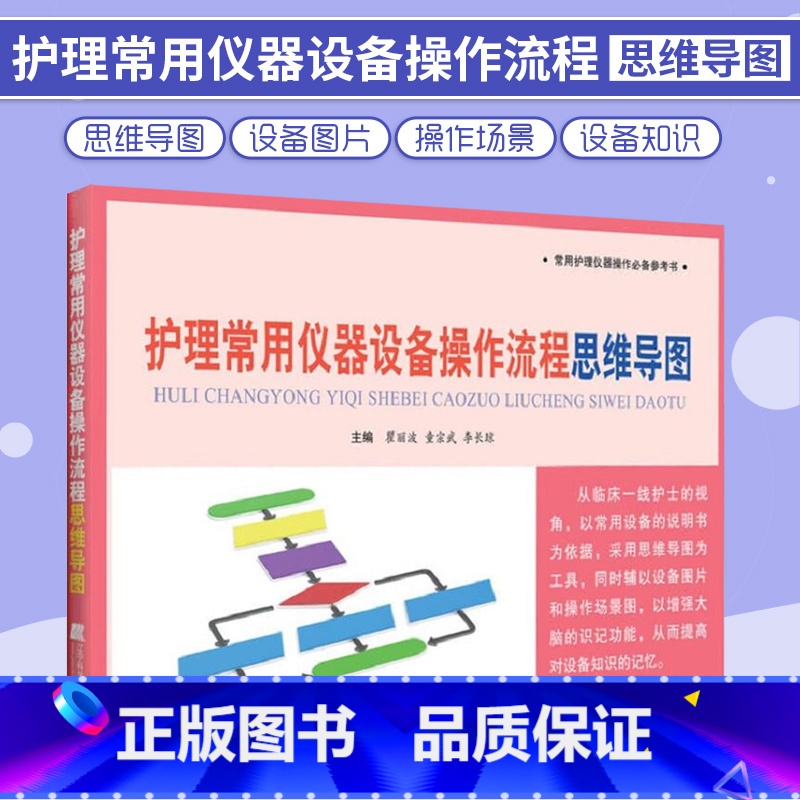[正版]护理常用仪器设备操作流程思维导图 常用护理仪器操作 参考书 瞿丽波 童宗武 李长琼 主编 9787559122