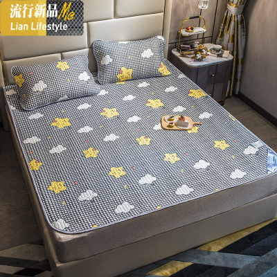 夏季冰丝乳胶床褥可水洗天丝薄床垫1.5米1.8m床学生宿舍单人垫子 三维工匠