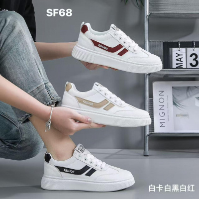 ins韩版新款小白鞋女秋季跑步皮面透气休闲增高
