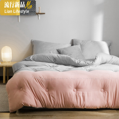 北欧风超柔软 刺绣水洗棉春秋被子 可机洗 双人被芯加厚保暖冬被 三维工匠