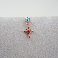 镭射光小巧十字架爱心耳骨钉韩国精致ins耳蜗送女朋友老婆情人节七夕生日礼物