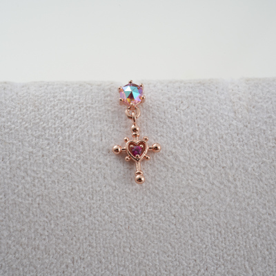 镭射光小巧十字架爱心耳骨钉韩国精致ins耳蜗送女朋友老婆情人节七夕生日礼物