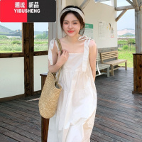 YIBUSHENG初恋系白色吊带连衣裙女春季2024新款设计感小众温柔风奶甜长裙子