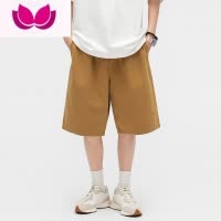 七斓MF工作室 基础款纯色短裤男女同款 日系夏季薄款潮5分裤松紧腰
